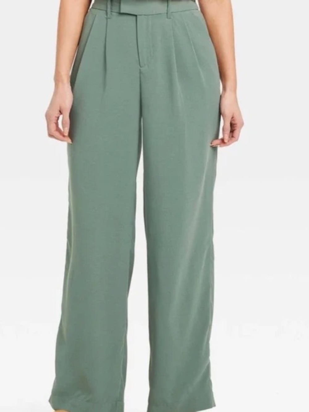 a new day Sage Green Wide-Leg Trousers